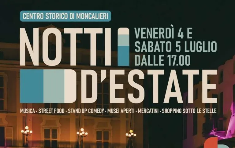 Tornano le Notti d’estate a Moncalieri: eventi, cultura, musica e street food